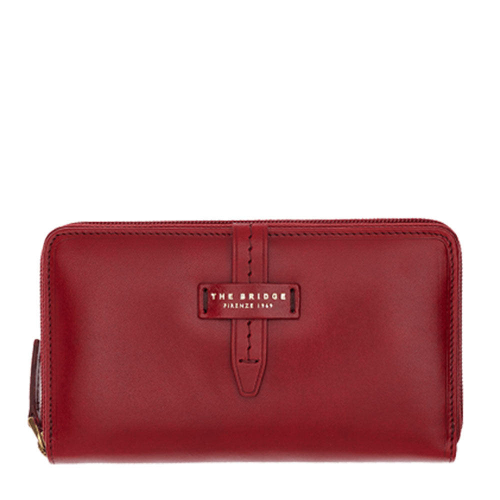 Portafoglio Donna Zip Around THE BRIDGE linea Florentin in Pelle Rossa