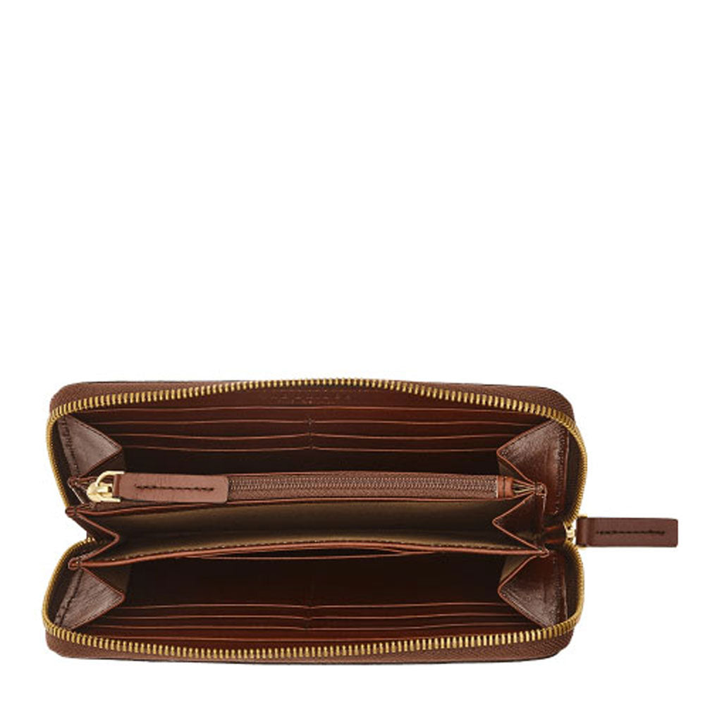 Portafoglio Donna Zip Around THE BRIDGE in Pelle Marrone linea Matilde
