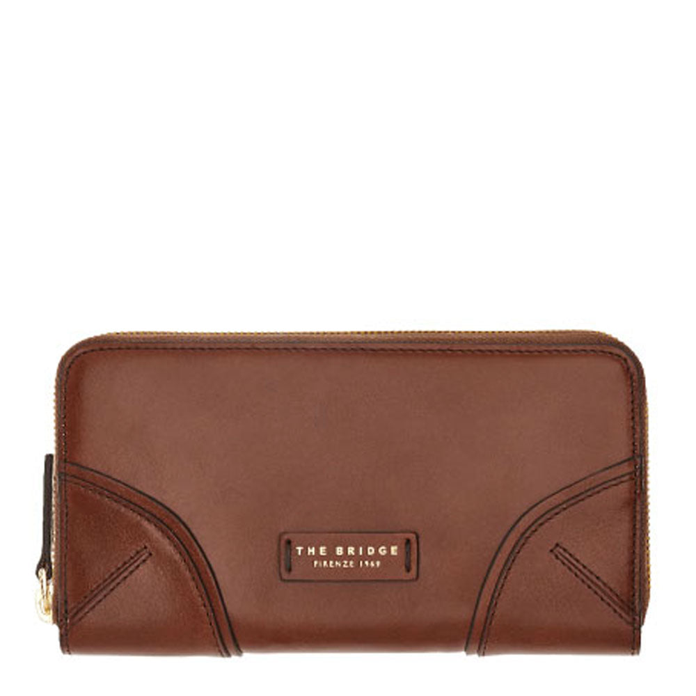 Portafoglio Donna Zip Around THE BRIDGE in Pelle Marrone linea Matilde