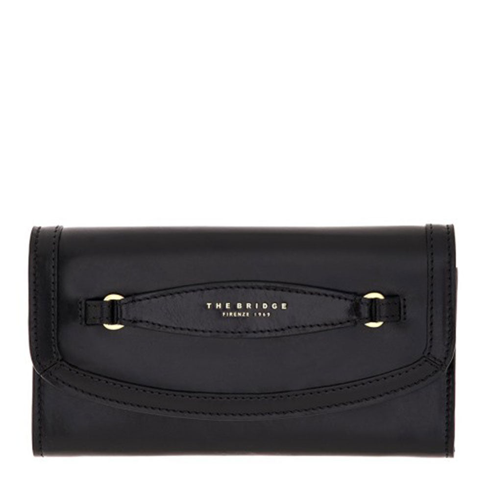 Portafoglio Donna con Bottone THE BRIDGE linea Bettina in Pelle Nera