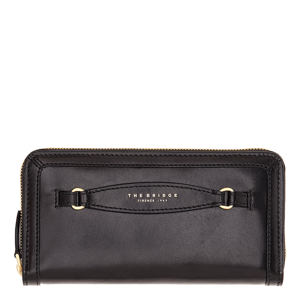 Portafoglio Donna Zip Around THE BRIDGE linea Bettina in Pelle Nera