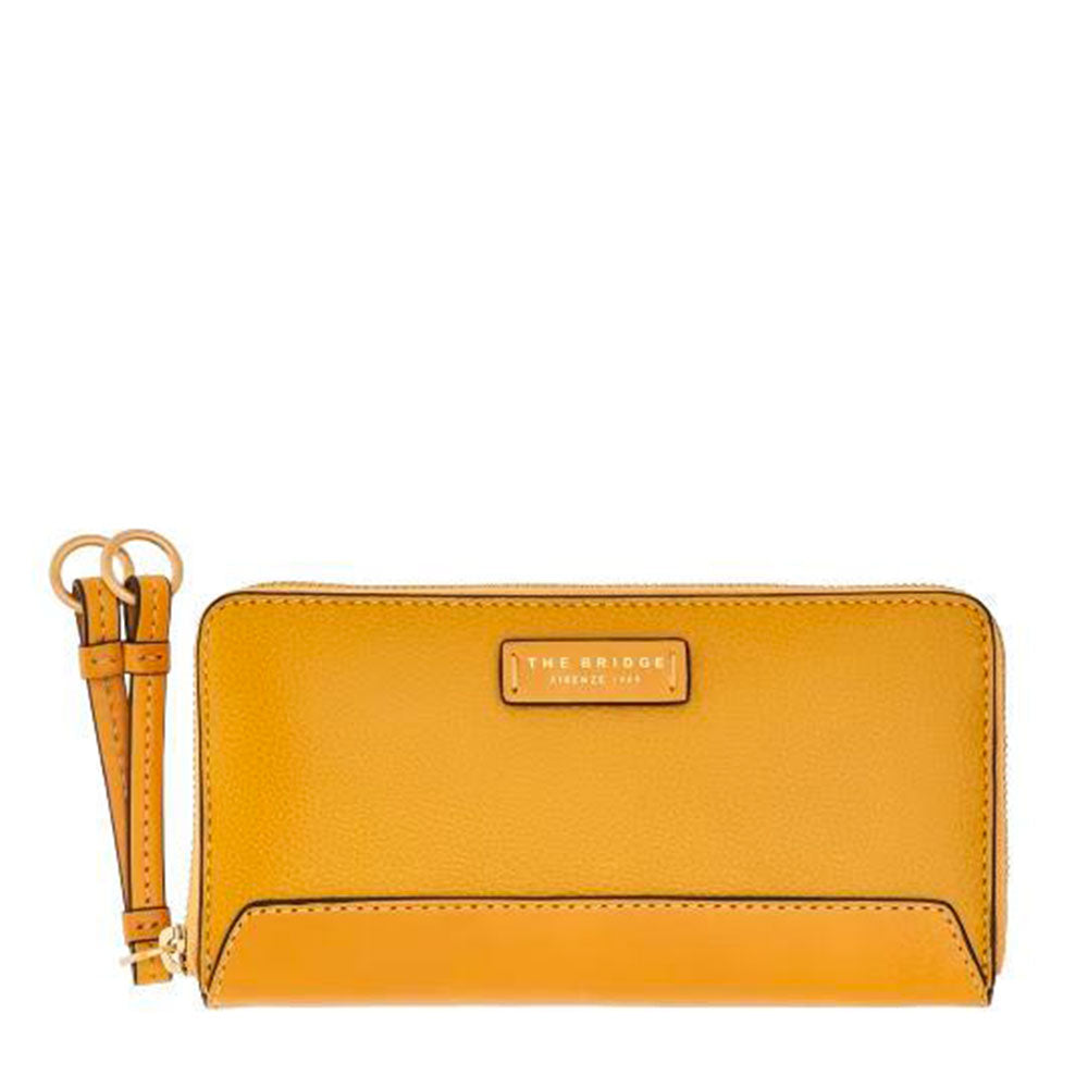 Portafoglio Donna Zip Around THE BRIDGE linea Carlotta in Pelle Giallo Mais