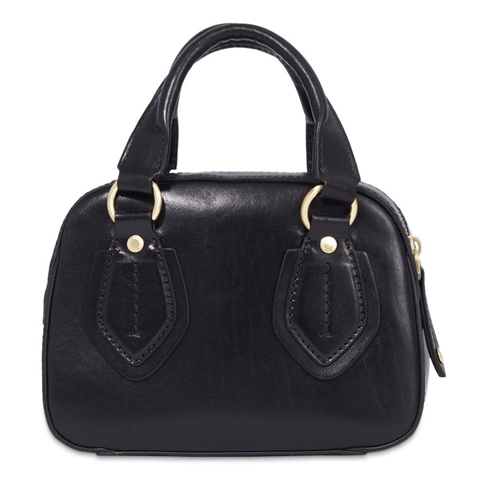 THE BRIDGE Damen-Mini-Boston-Tasche Daphne-Linie aus schwarzem Leder