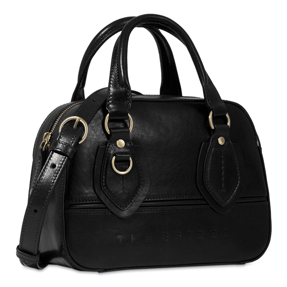 THE BRIDGE Boston Bag Daphne-Linie für Damen aus schwarzem Leder