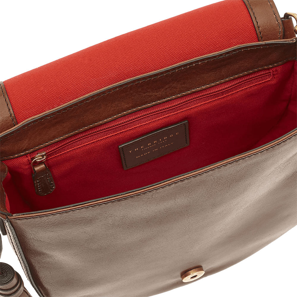 Borsa Donna a Mano con Tracolla THE BRIDGE in Pelle Marrone linea Pearl District