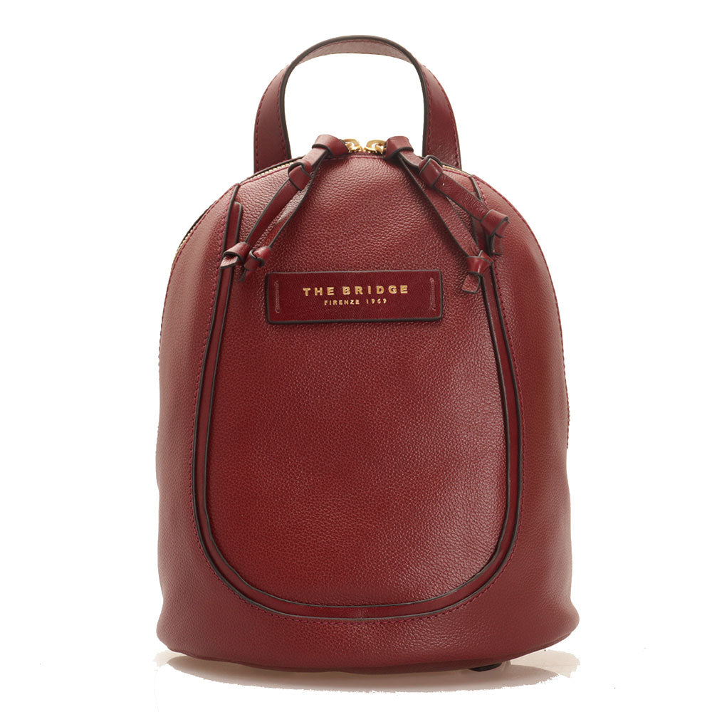 Backpack Zainetto Pelle Bordeaux Zaino Donna Small THE BRIDGE