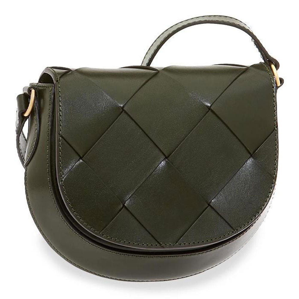 Borsa Donna a Tracolla Media THE BRIDGE linea Bettina Intreccio in Pelle Verde Tirolo