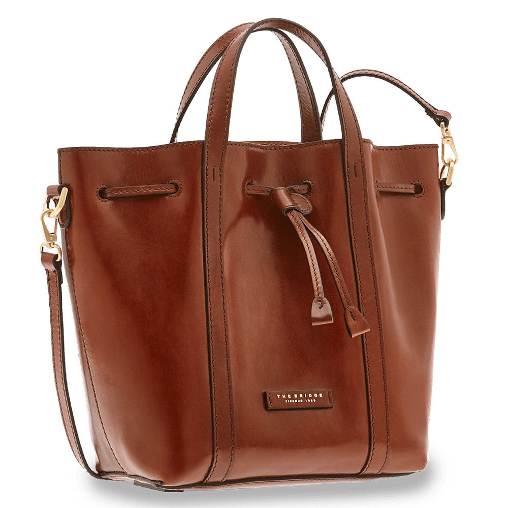 THE BRIDGE Damenhandtasche aus braunem Leder der Vittoria-Linie