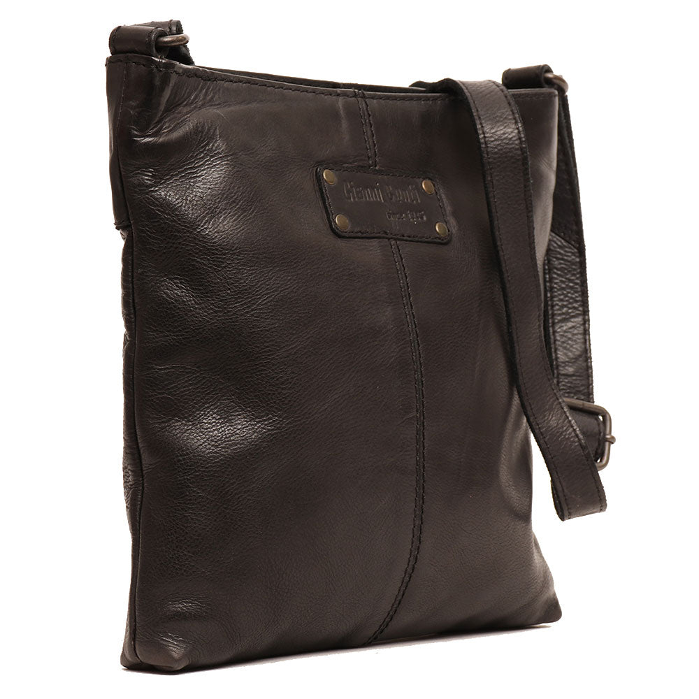 Schwarze Herren-Ledertasche – Gianni Conti Vintage-Linie