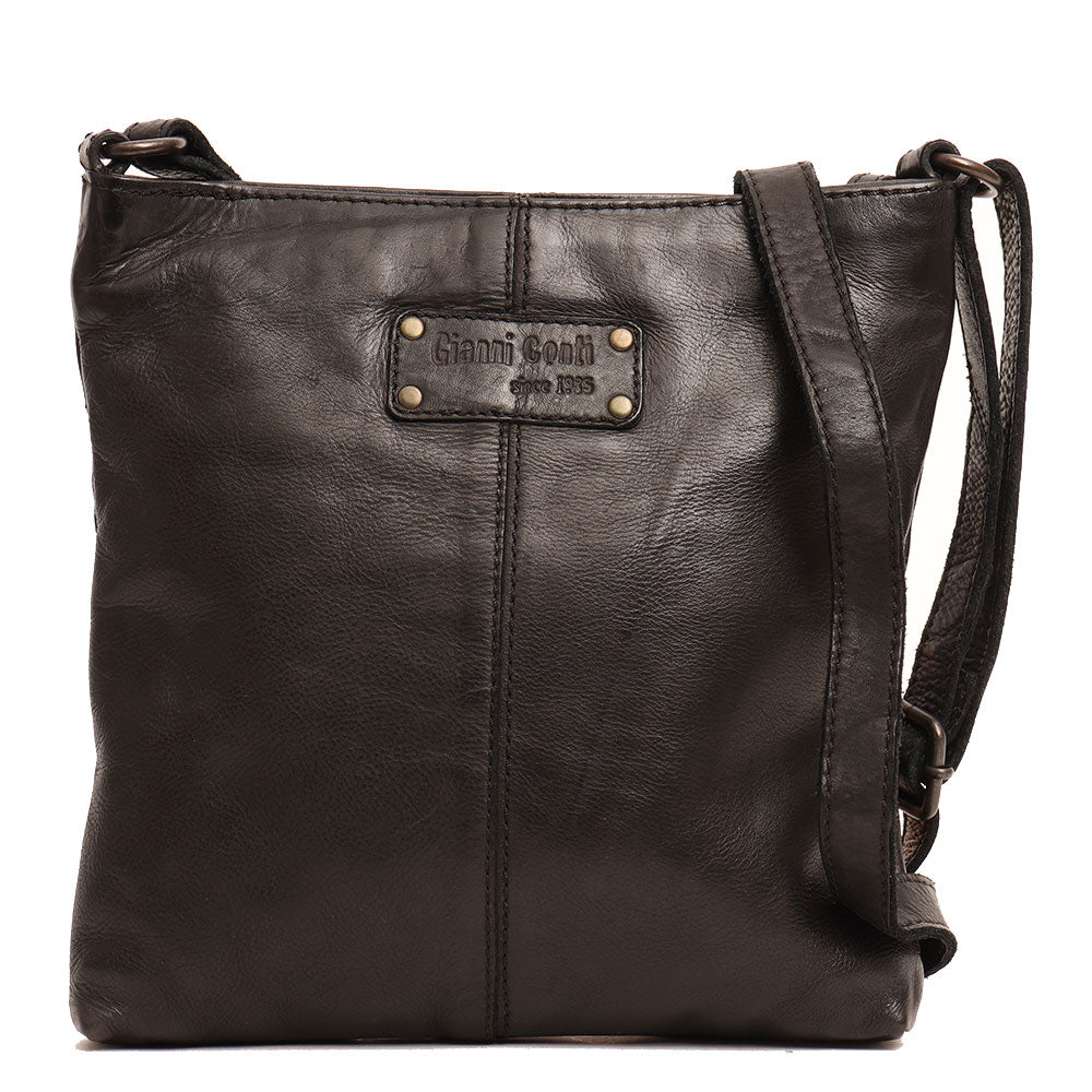 Schwarze Herren-Ledertasche – Gianni Conti Vintage-Linie