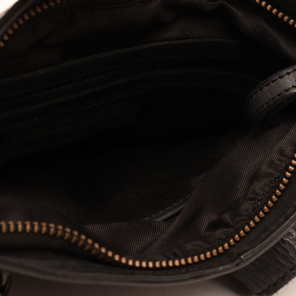 Schwarze Herren-Ledertasche – Gianni Conti Vintage-Linie