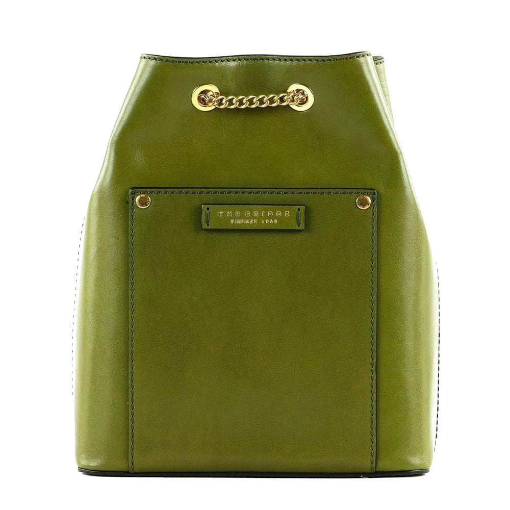 Zaino Donna THE BRIDGE linea Cecilia in Pelle Verde Fico