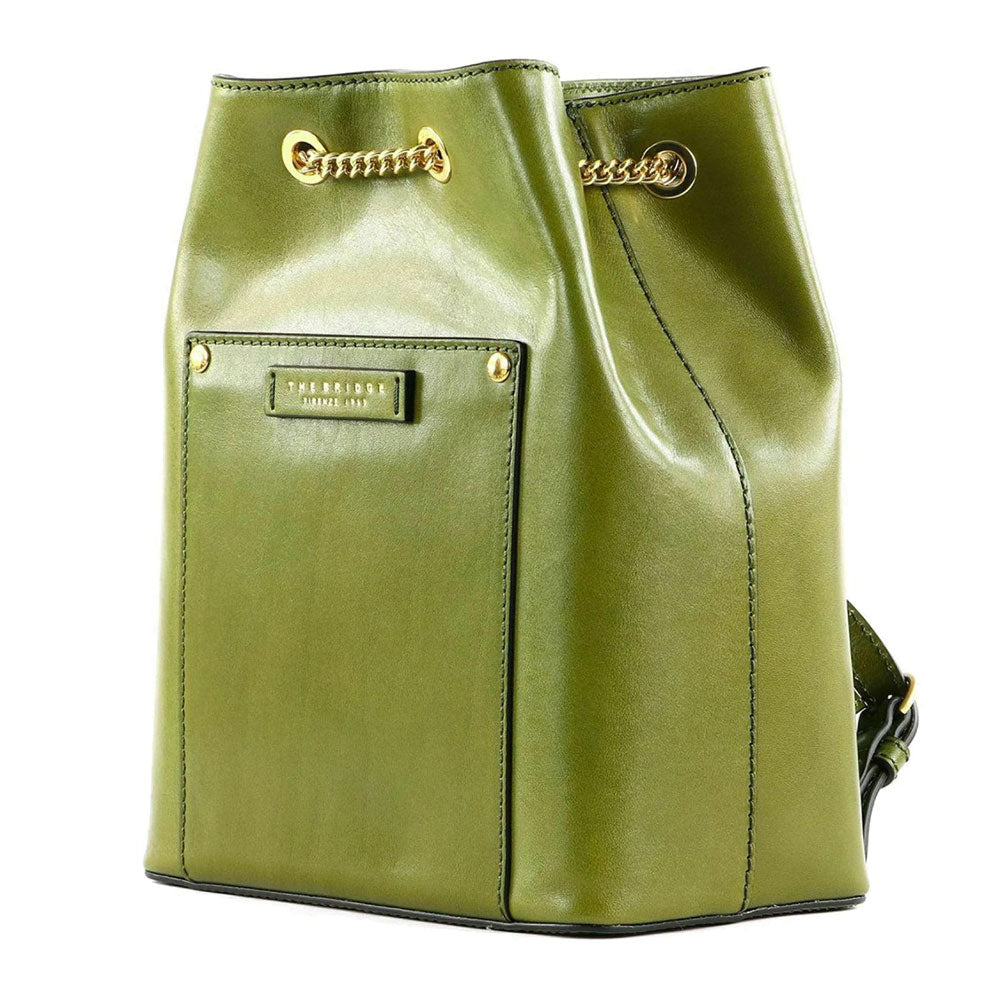 Zaino Donna THE BRIDGE linea Cecilia in Pelle Verde Fico