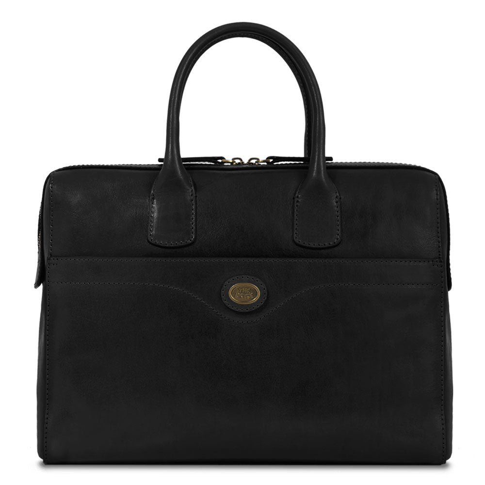 Cartella Due Manici Porta Pc THE BRIDGE in Pelle Nera linea Story