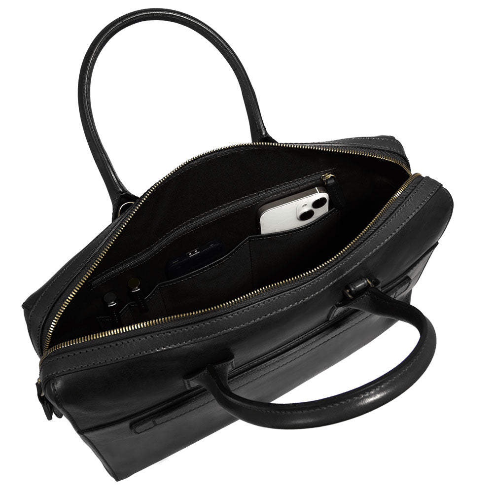 Cartella Due Manici Porta Pc THE BRIDGE in Pelle Nera linea Story