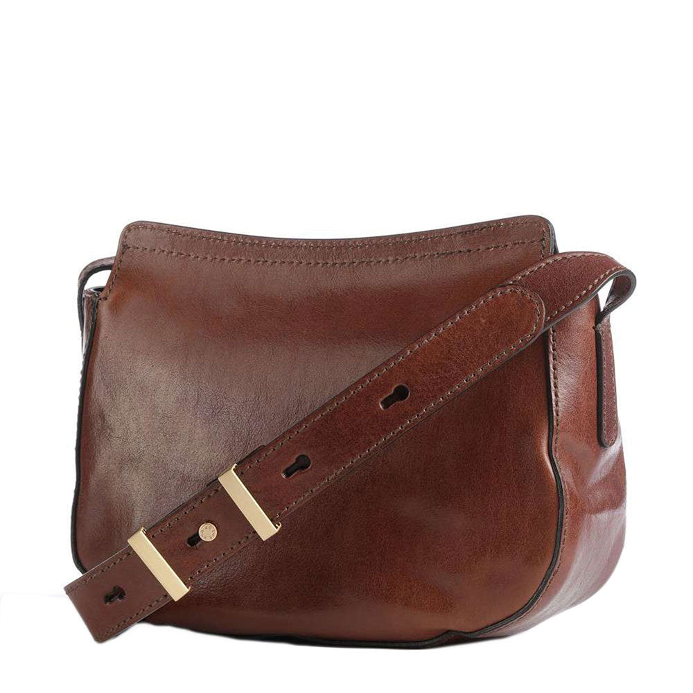 Borsa Donna a Tracolla THE BRIDGE linea Celeste in Pelle Marrone