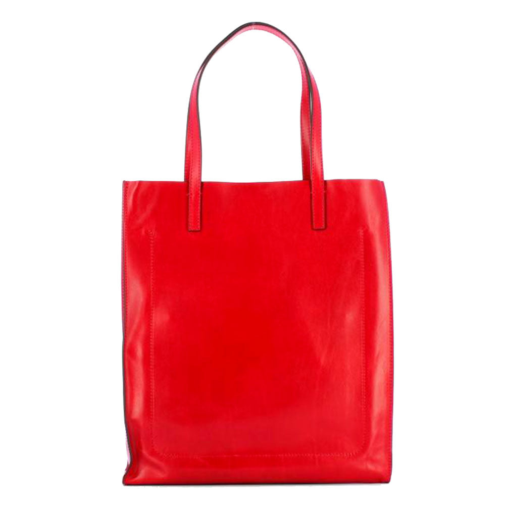 Borsa Donna Shopper Verticale THE BRIDGE in Pelle Rosso Ciliegia linea Mirra