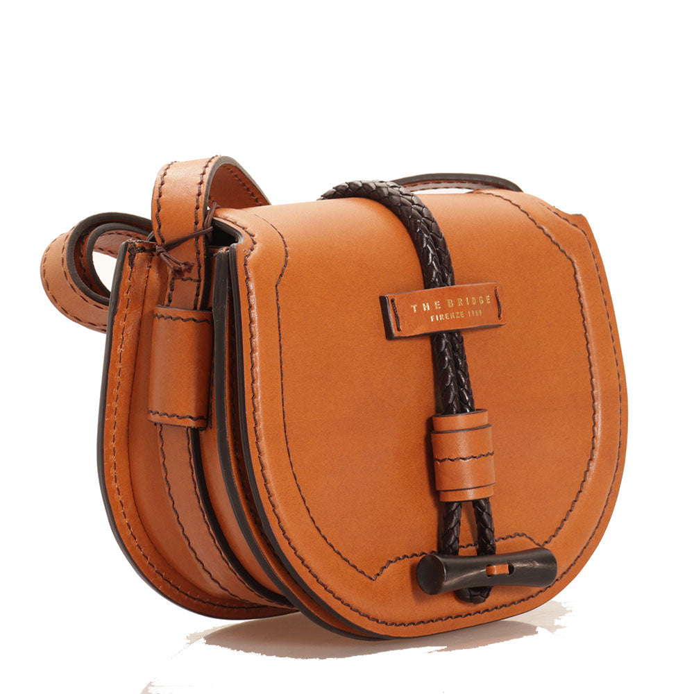 Borsa Donna a Tracolla THE BRIDGE in Pelle Cognac linea Panzani Wow