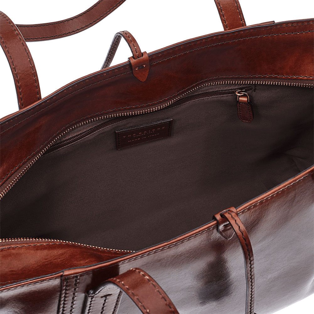 Borsa Donna Shopper a Spalla THE BRIDGE in Pelle Marrone linea Florentin