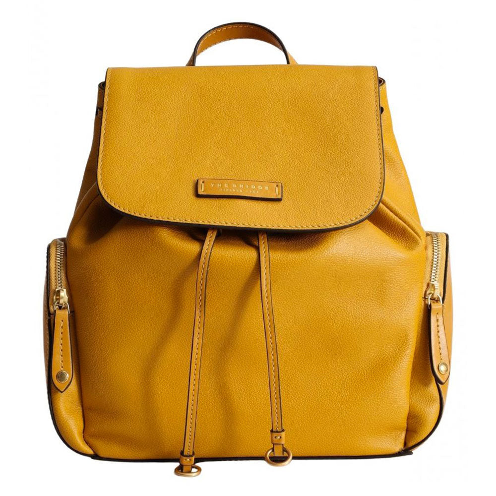 Zaino Donna con Pattina THE BRIDGE linea Carlotta in Pelle Giallo Mais