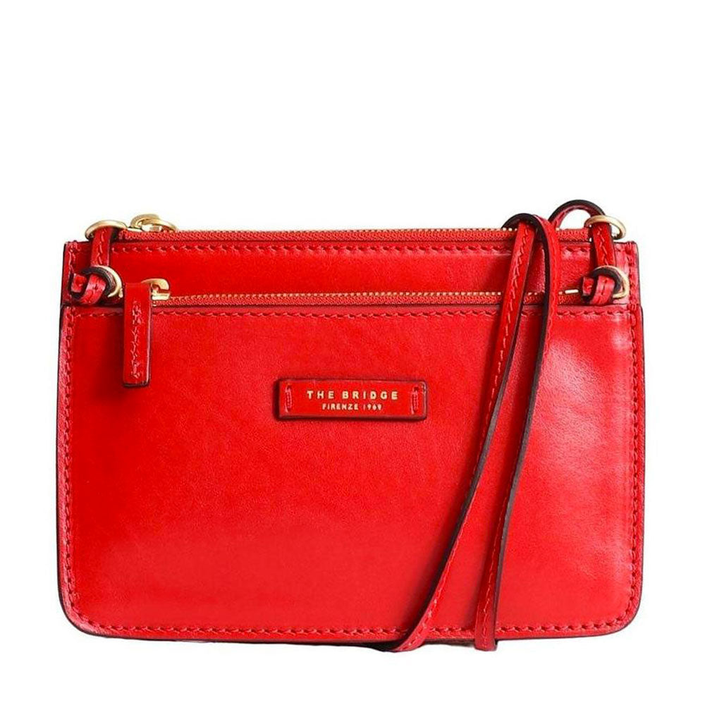 Borsa Donna a Tracolla Doppio Scomparto THE BRIDGE linea Rustici in Pelle Rossa