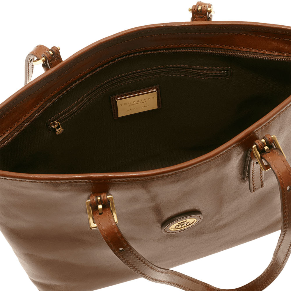 Borsa Donna Shopping Media THE BRIDGE in Pelle Marrone linea Story
