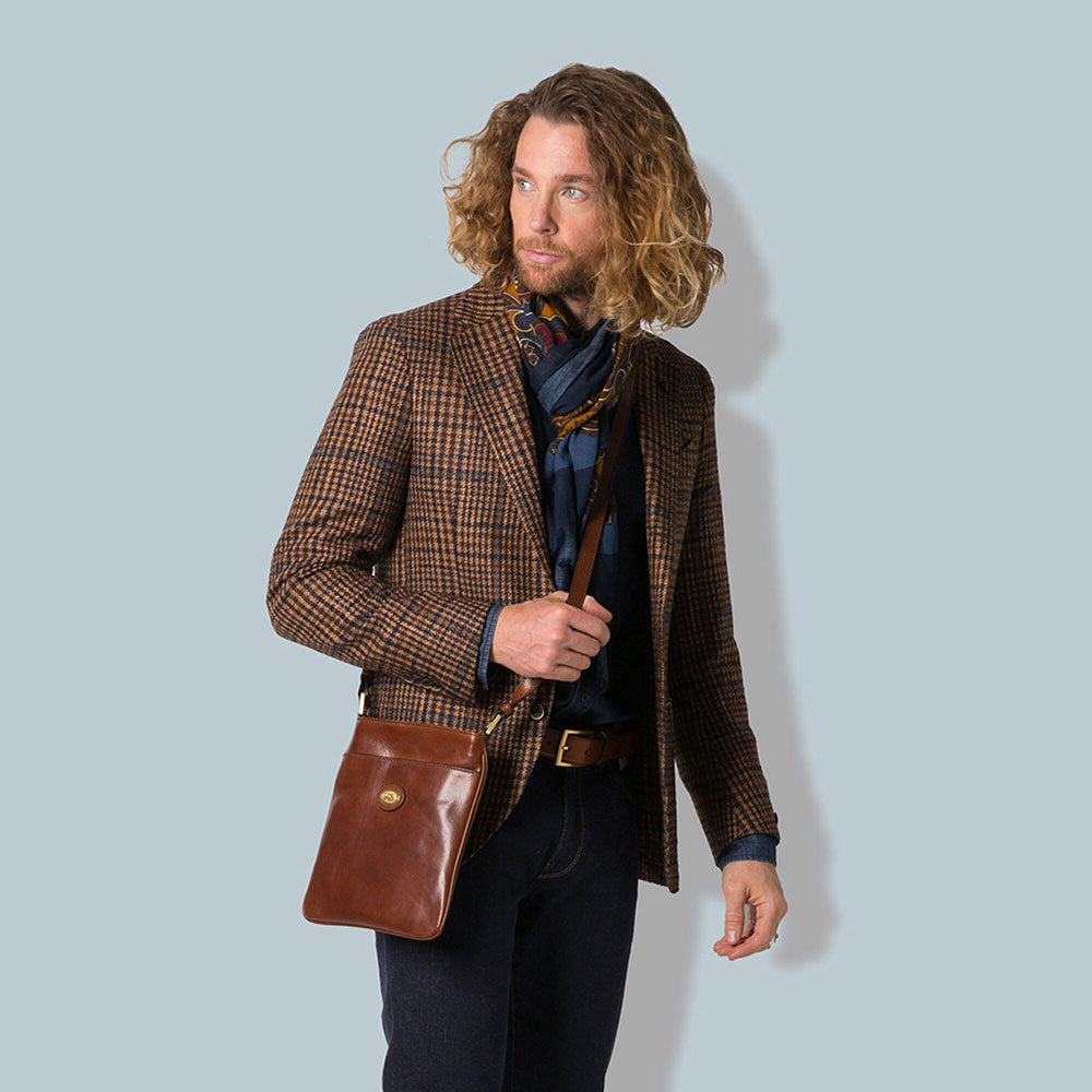 THE BRIDGE Herren Bandolier Story Line aus braunem Leder