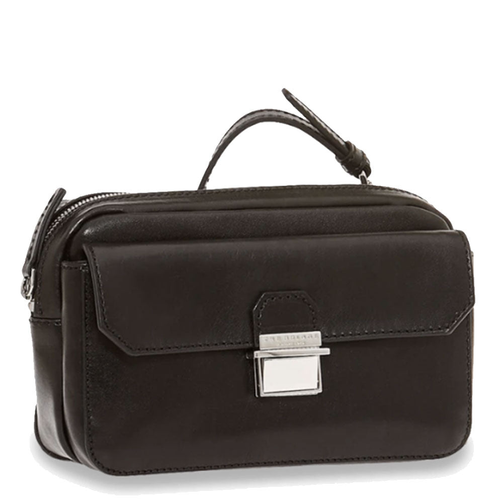 Pochette Uomo con Tracolla THE BRIDGE in Pelle Nera linea Dante a
