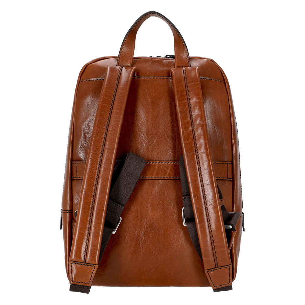 THE BRIDGE 13-Zoll-Laptop-Rucksack für Herren aus braunem Leder der Williamsburg-Linie