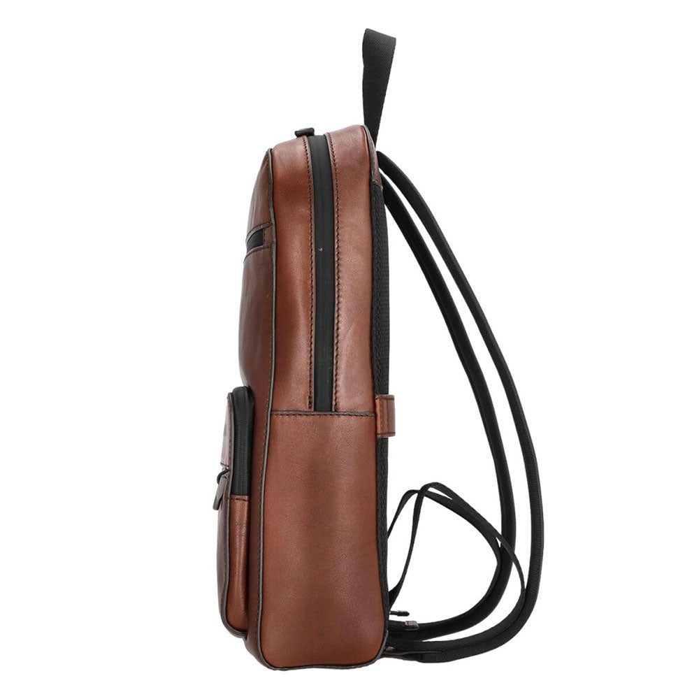 Kleiner Herrenrucksack THE BRIDGE Damiano-Linie aus braunem Leder