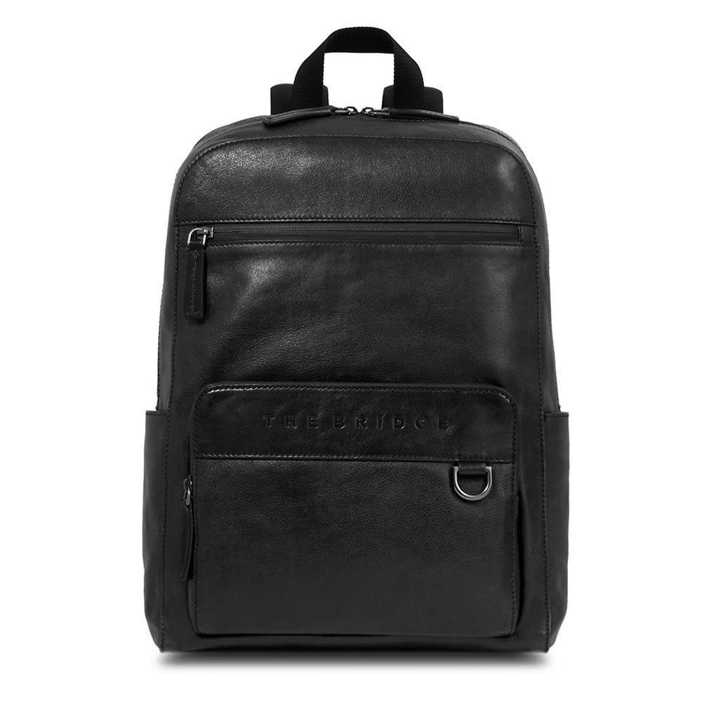 THE BRIDGE Herrenrucksack Damiano-Linie aus schwarzem Leder