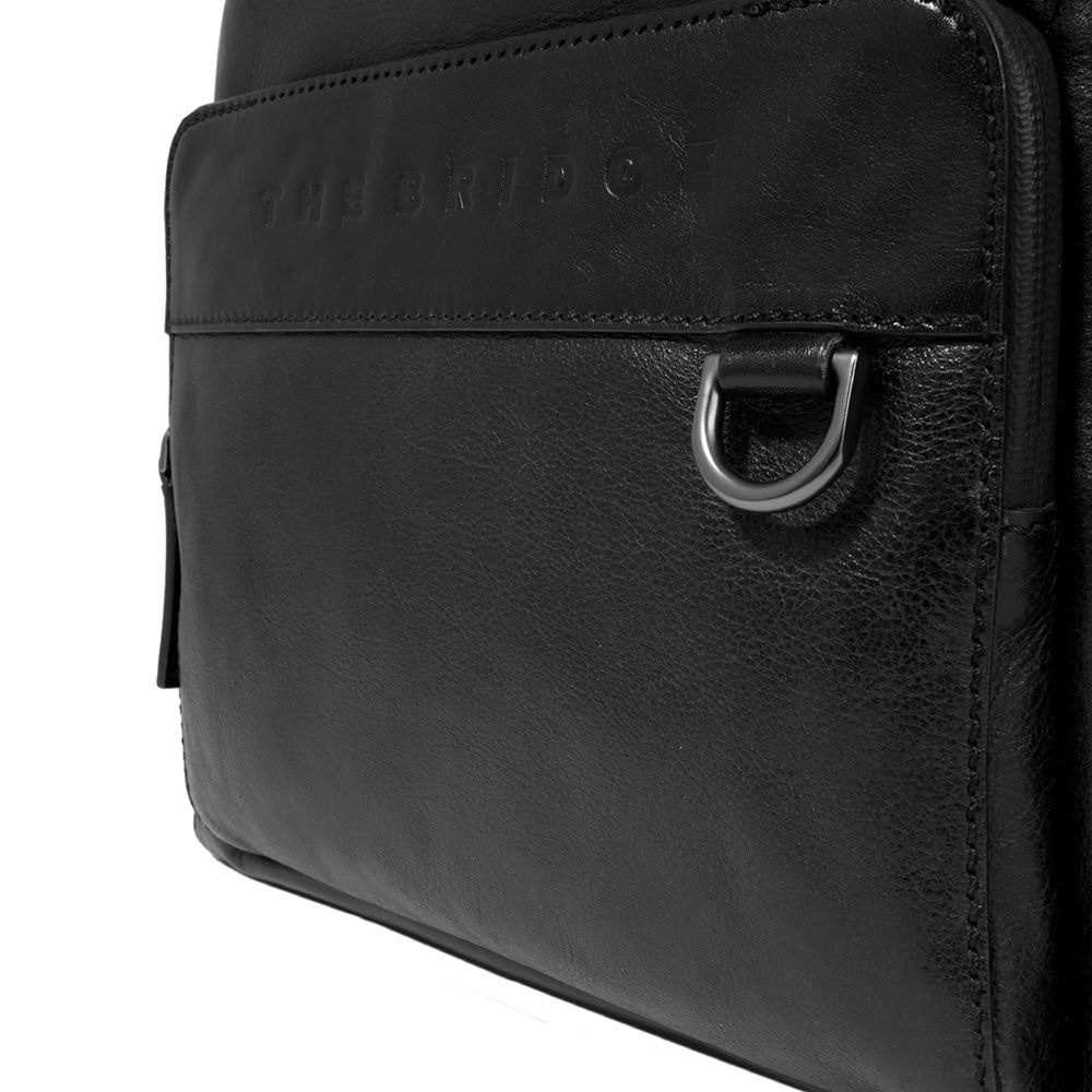 THE BRIDGE Herrenrucksack Damiano-Linie aus schwarzem Leder