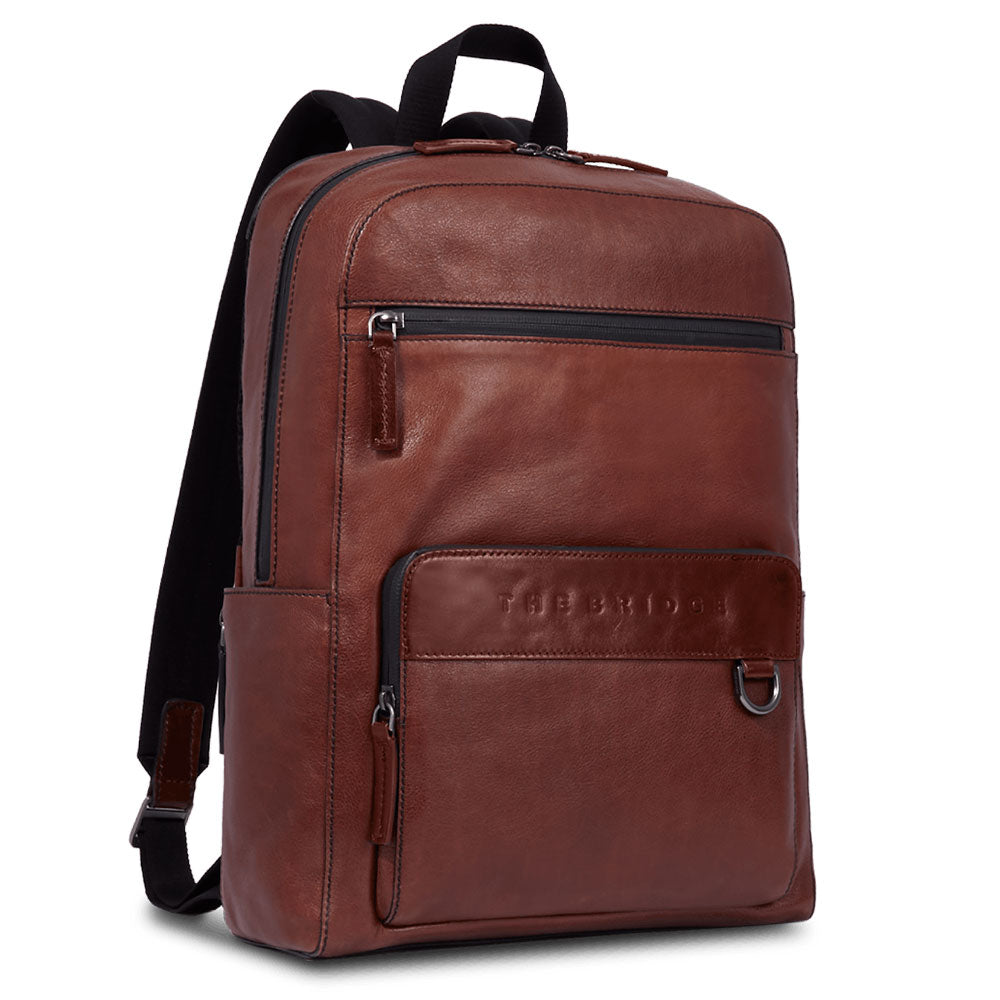 THE BRIDGE Herrenrucksack Damiano-Linie aus braunem Leder