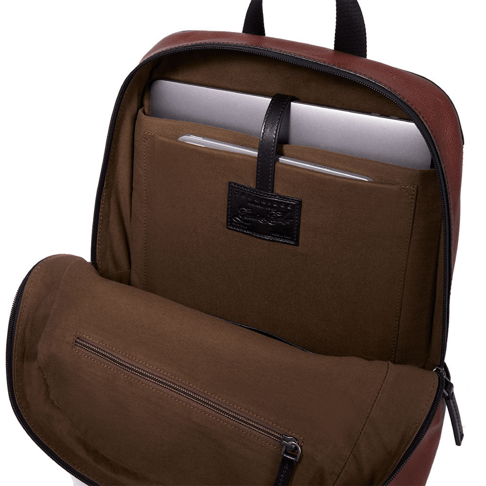 THE BRIDGE Herrenrucksack Damiano-Linie aus braunem Leder