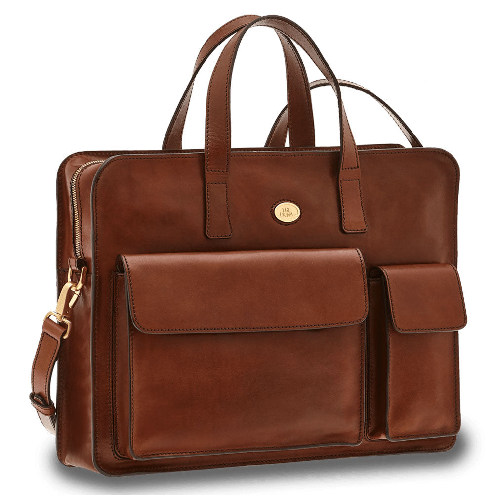 Cartella in pelle donna porta pc MARRONE/ORO | The Bridge Cartella in pelle donna porta pc MARRONE/ORO | The Bridge
