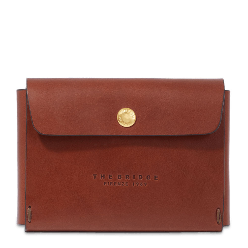 Porta Carte da Gioco Doppio con Carte THE BRIDGE linea Life Style in Pelle Marrone