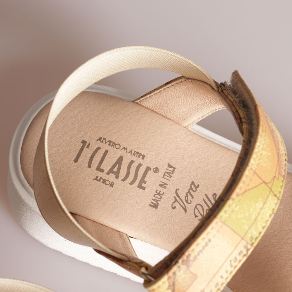 Scarpe Donna 1A Classe Alviero Martini Sandali Platform Geo Classic con Dettagli Oro 0952