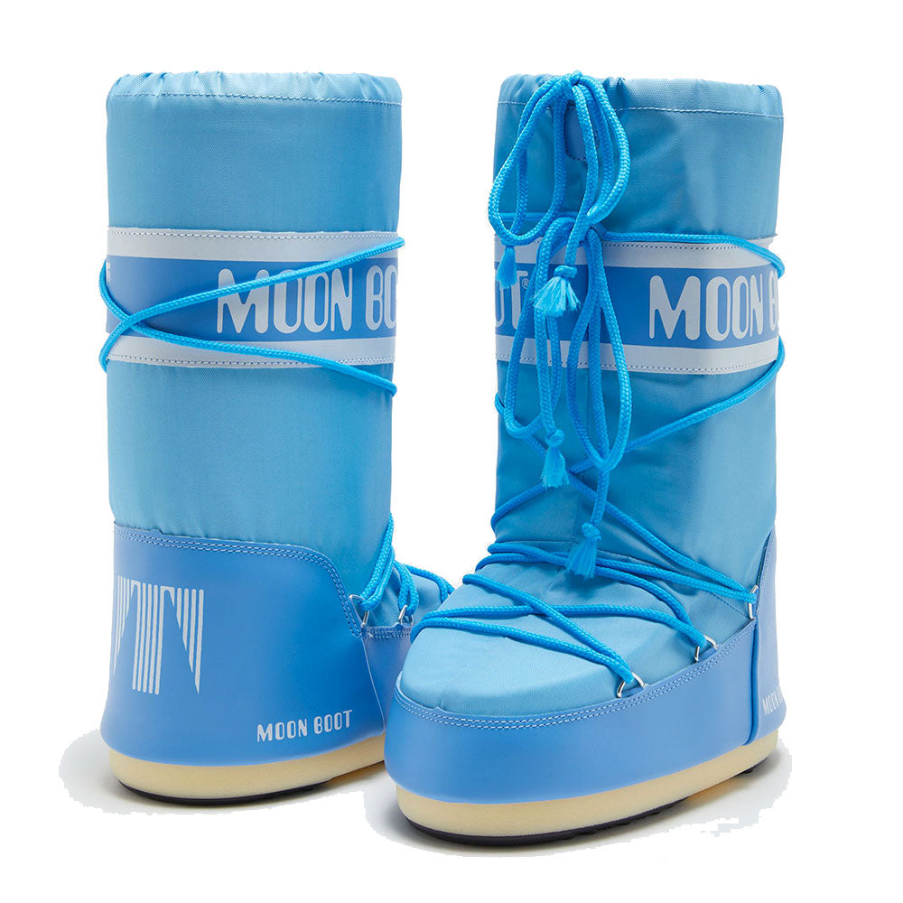Stivali da Neve Unisex MOON BOOT Icon in Nylon Colore Alaskan Blue