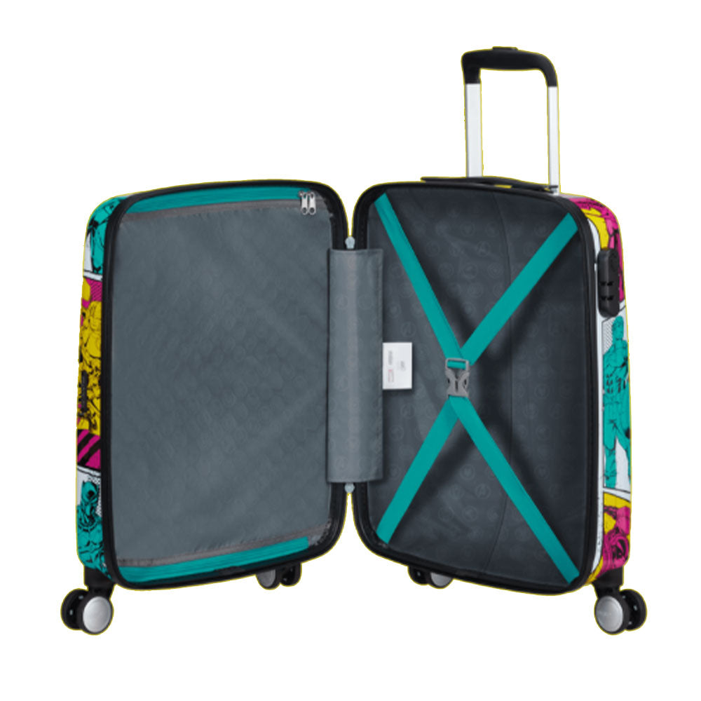 Trolley Cabina 55cm 4 Ruote Leggero 2,6kg - American Tourister Marvel Legends Avengers Pop Art
