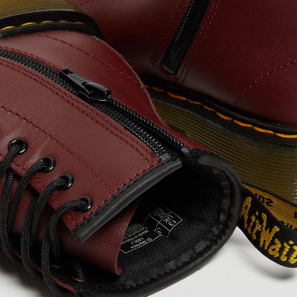 Scarpe Bambino DR. MARTENS Stivali linea 1460 J in Pelle Rossa