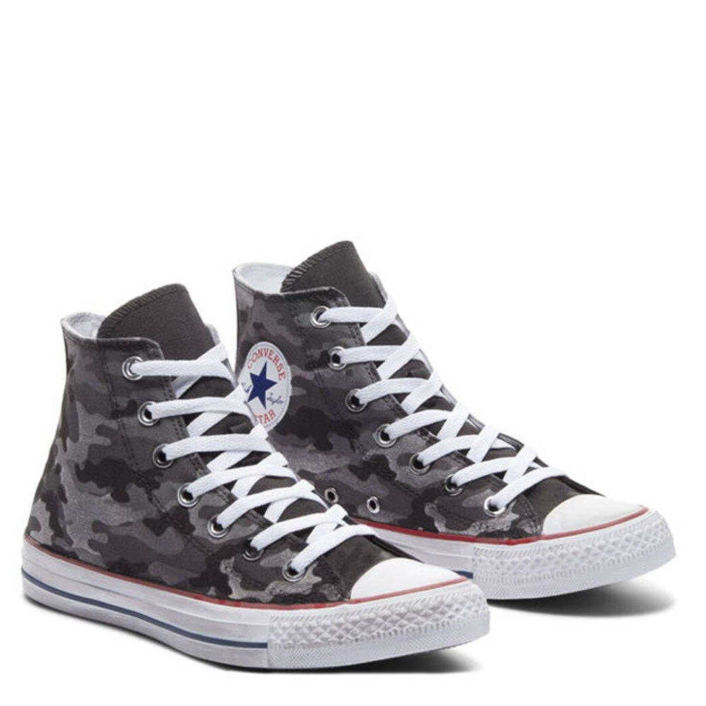 Scarpe Unisex CONVERSE Sneakers linea Chuck Taylor All Star Camo Carchoal High Top in Tessuto Grigio