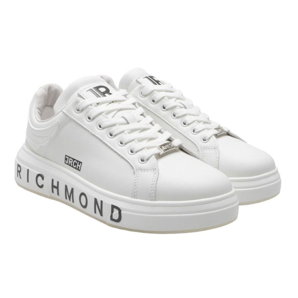 Scarpe Donna JOHN RICHMOND Sneakers in Pelle Bianca con Logo Laterale