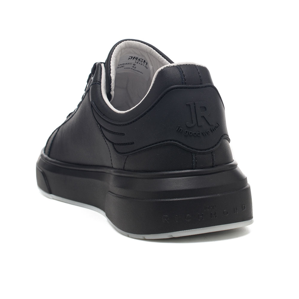 Scarpe Donna JOHN RICHMOND Sneakers in Pelle Nera con Logo Laterale
