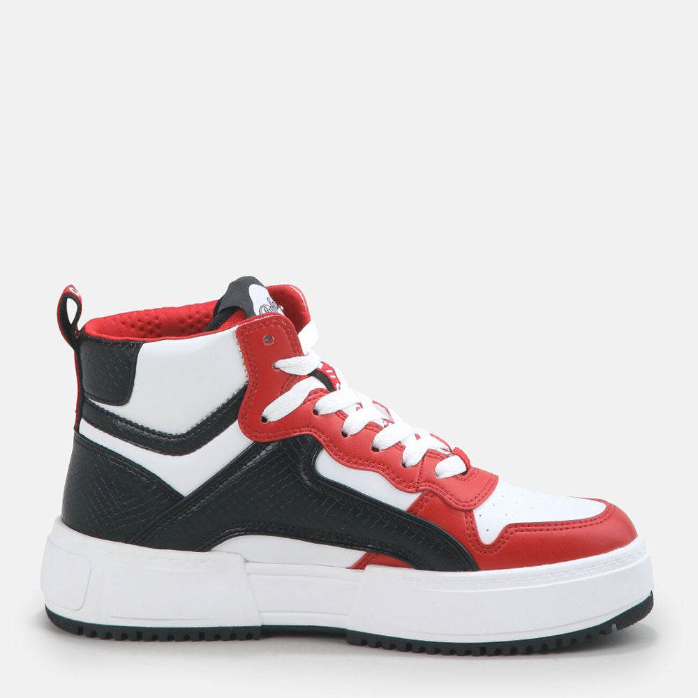 Scarpe BUFFALO Sneakers Alte Vegan linea RSE MID colore Nero e Rosso