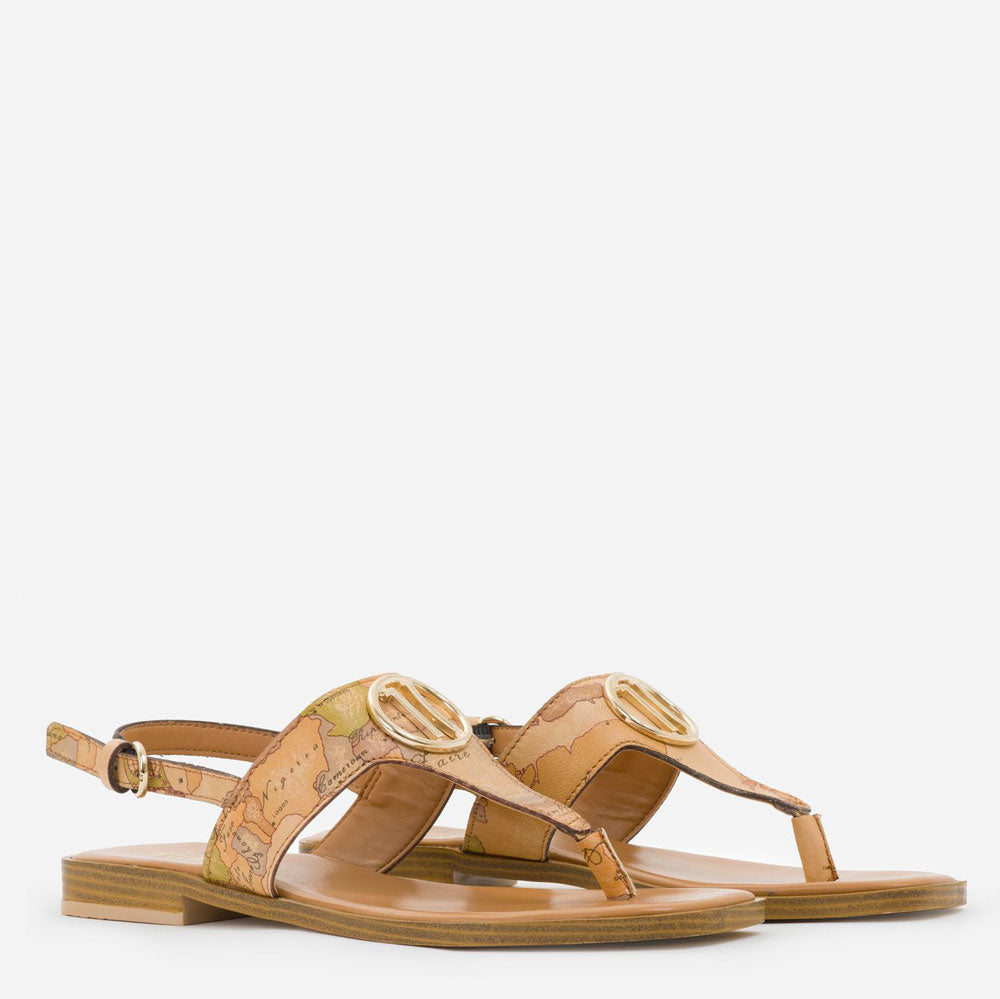 Scarpe Donna 1A Classe Alviero Martini Sandali Infradito in Nappa stampa Geo Classic E354