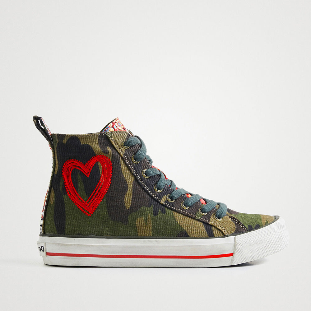 Scarpe Donna DESIGUAL Sneakers Alte Camouflage
