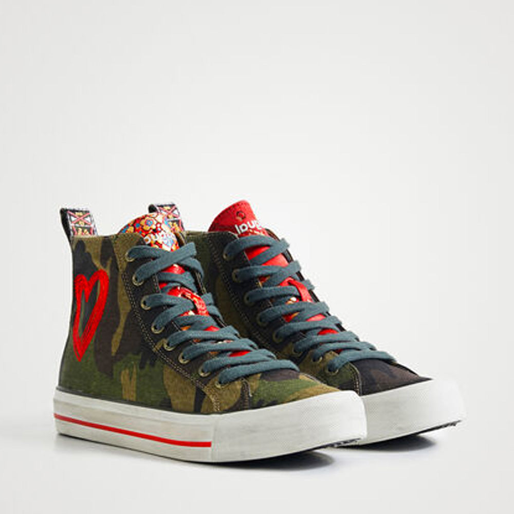 Scarpe Donna DESIGUAL Sneakers Alte Camouflage