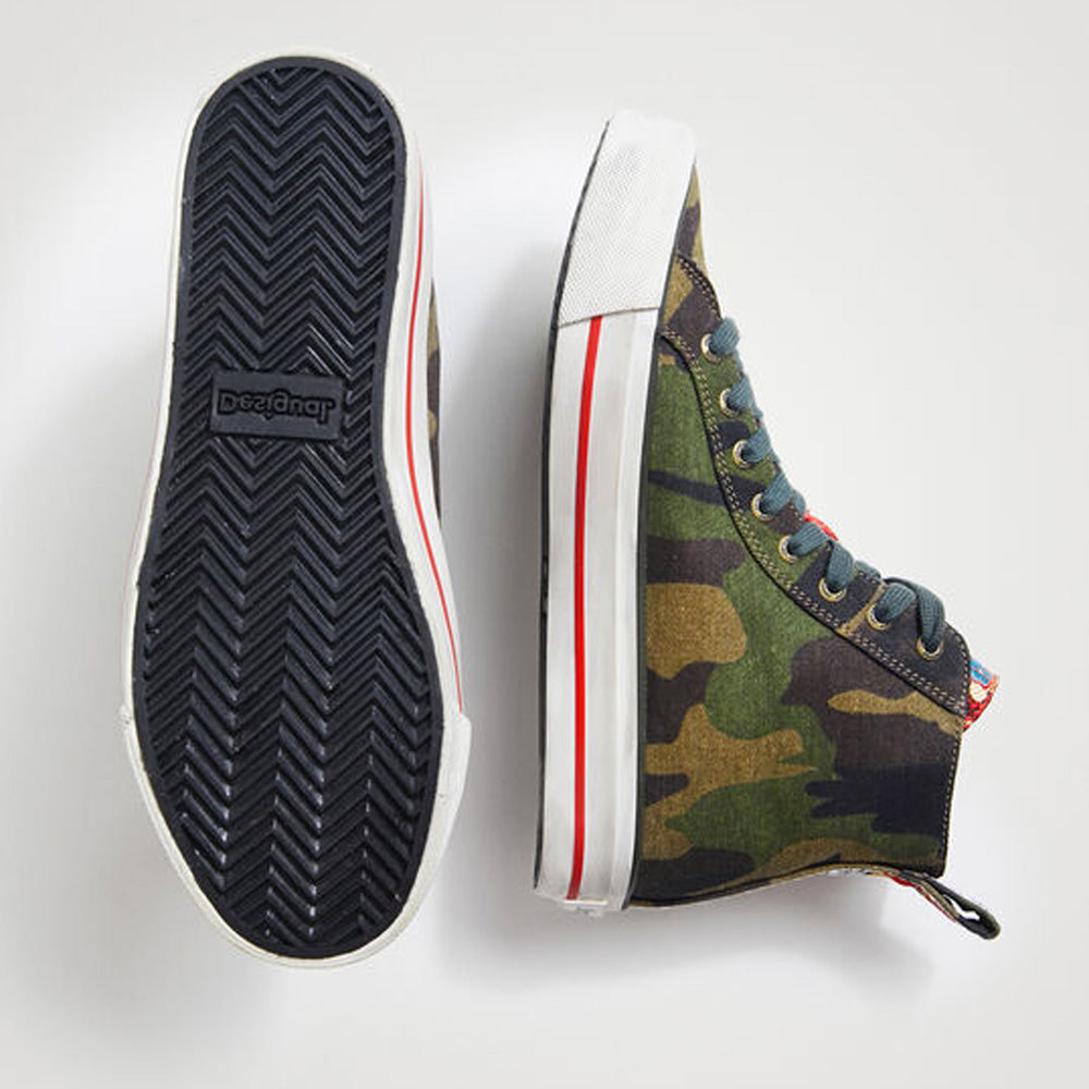 Scarpe Donna DESIGUAL Sneakers Alte Camouflage