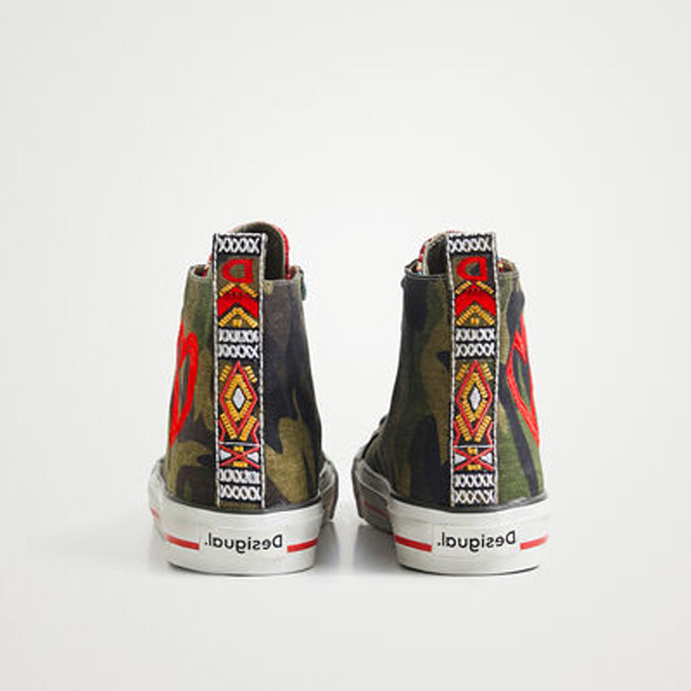 Scarpe Donna DESIGUAL Sneakers Alte Camouflage