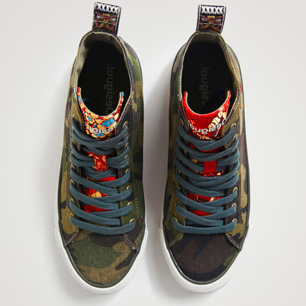 Scarpe Donna DESIGUAL Sneakers Alte Camouflage
